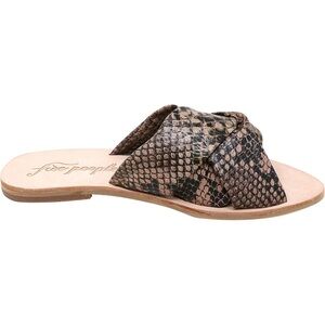 Free People Tan and Black Snake Print Sandals